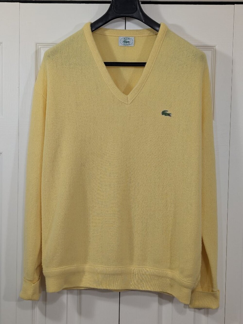 Vintage Lacoste Izod Yellow V-Neck Sweater